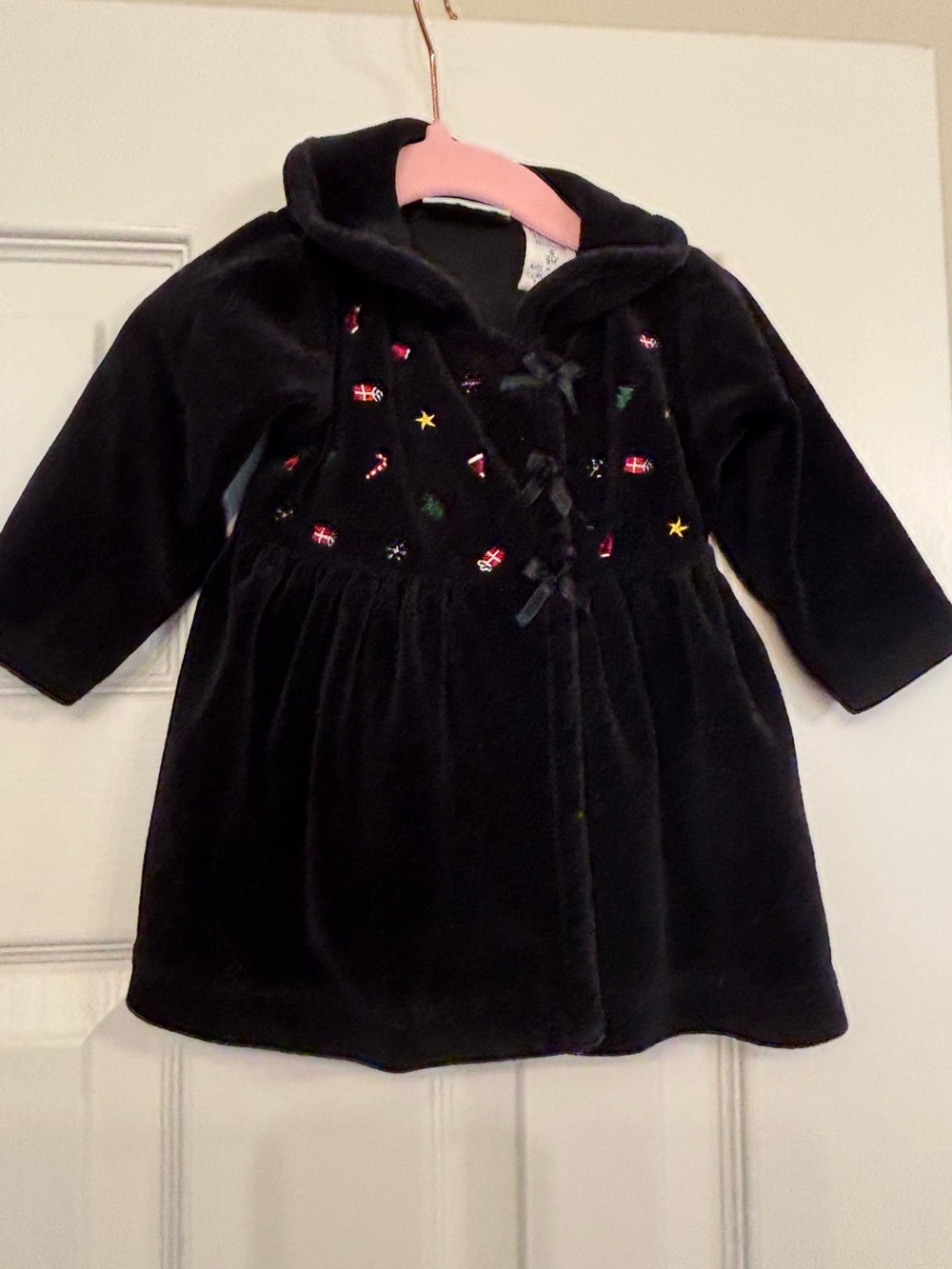 Vintage 90s Nordstrom Baby N Black Velvet Holiday Jacket Coat 9M